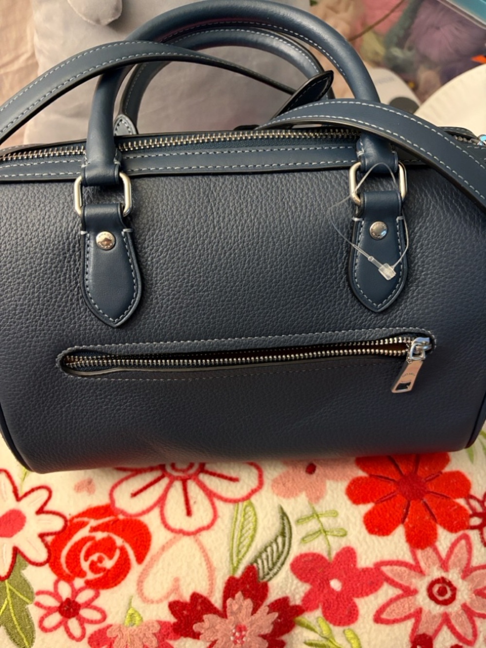 COACH Classic Navy Dome Satchel Handbag NWOT